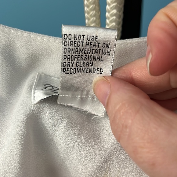 TALLY TAYLOR/CATO 22w sheer white jacket with ribbons/buttons, white skirt - Picture 10 of 11